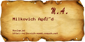 Milkovich Agád névjegykártya